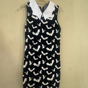 Black and White Bat Print Dress